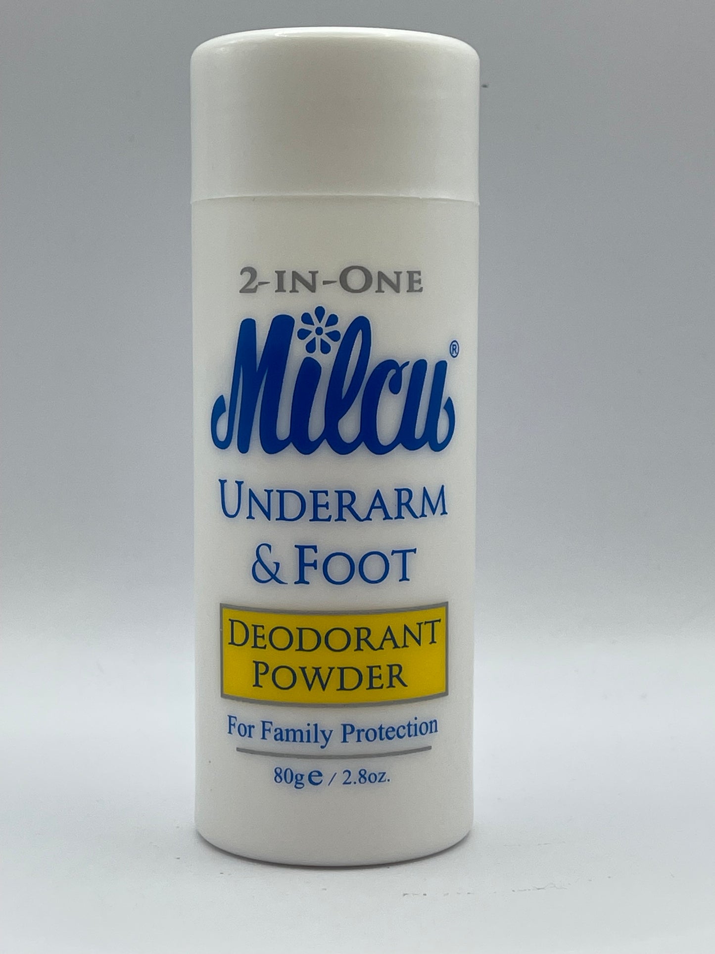 Milcu Underarm And Foot Deodorant Powder 80 grams.