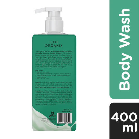 Luxe Organix Niacinamide + Centella Asiatica + Papaya Extract Shower Cream Brightening & Soothing 400ML