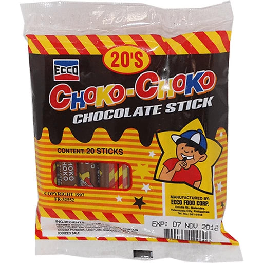 Choco-Choko Chocolate Sticks 20's